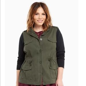 Torrid Army Green Jacket with Black Sleeves
